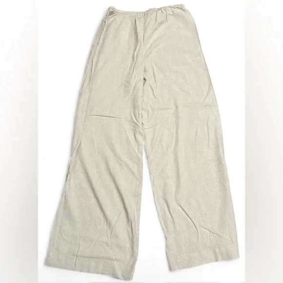 A New Day Women’s Linen Wide Leg Pull-On Pants Casual Summer Size M - Picture 2 of 4